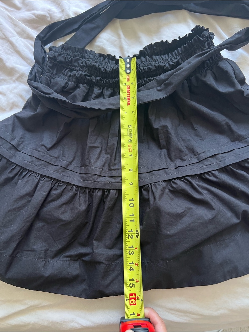 Anthropologie Black Ruffled Tiered Mini Skirt
